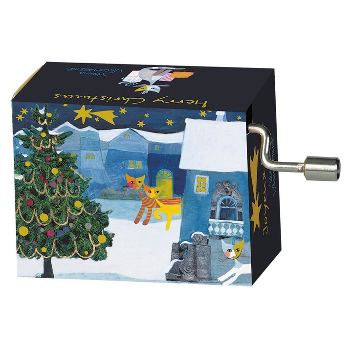 Фланелка за празници Fridolin, разнообран модел, дърво и метал, с музика "Jingle Bells", 30x30cm