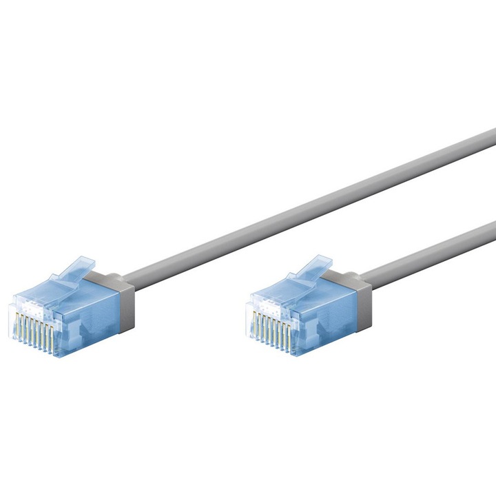 Cablu GOOBAY, CAT 6A U/UTP, ultra slim, cupru, 0.15m