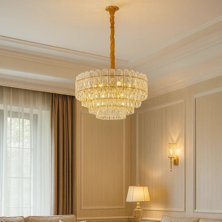 Полилей Magic Time Qerino, 60W, 11 крушки, елегантен, кристал, 58x32см