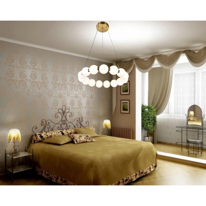 Pendul LED Modern Magic Time Zerilun 36W cu Telecomanda Auriu 510x150cm