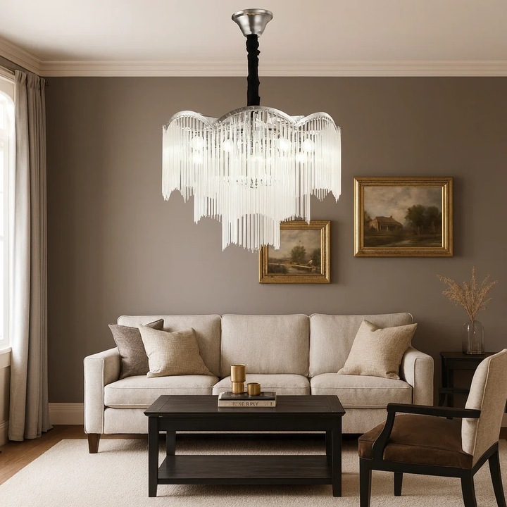 Полилей Magic Time, 10 крушки, хромиран, 60x45см, висящ