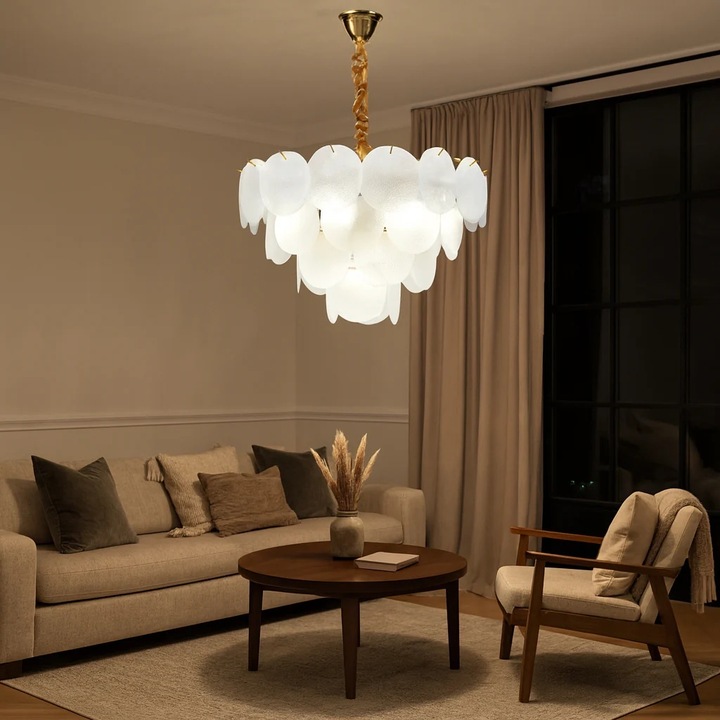 Полилей Magic Time Marano, 8 крушки, златист, 50x30см