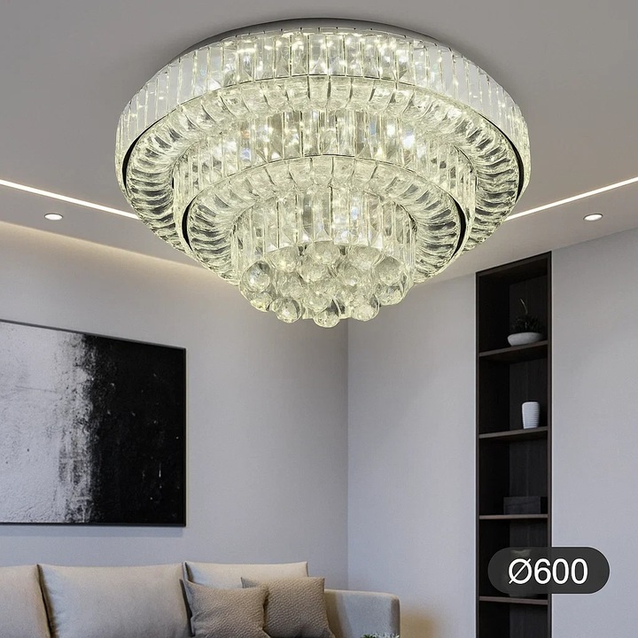 Candelabru LED, Magic Time, Orivian, putere 144W, telecomandă 2.4G, Argintiu