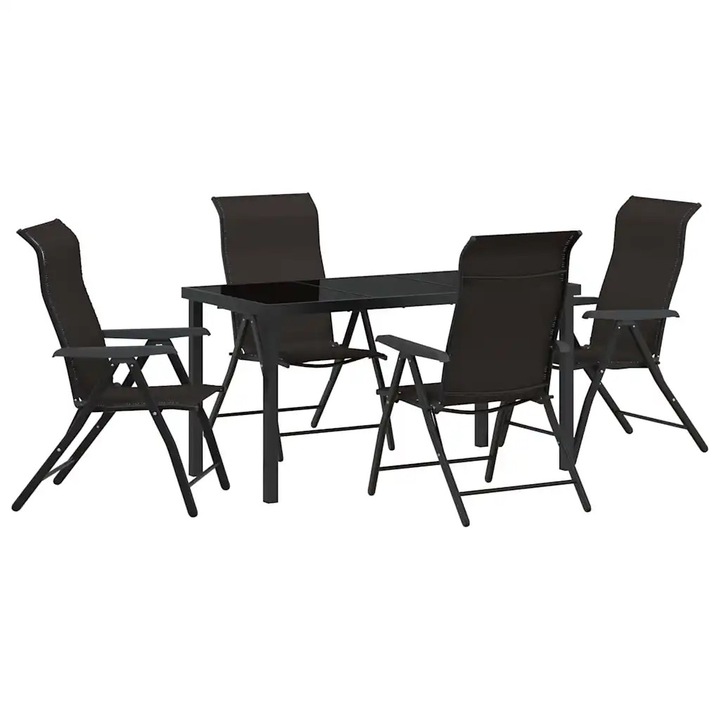 Set de masa pentru gradina 5 pcs Cafea neagra, vidaXL, 3379270