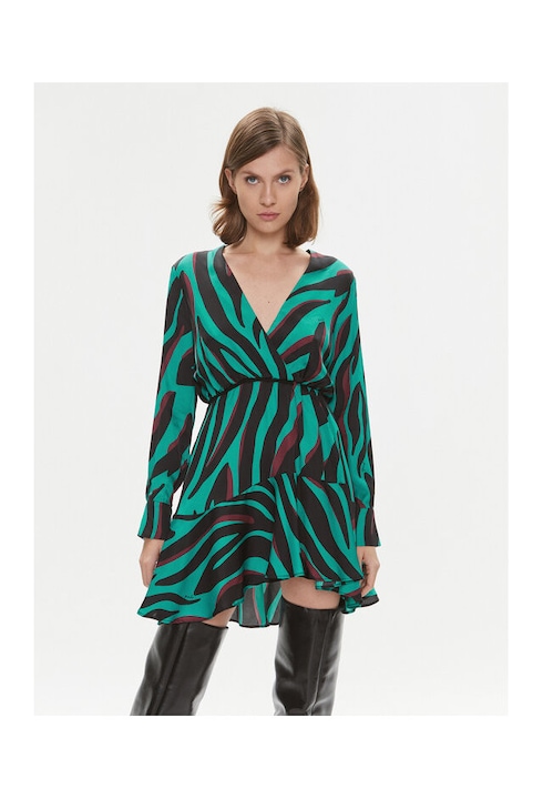 Rochie de cocktail, Pinko, negru, turcoaz