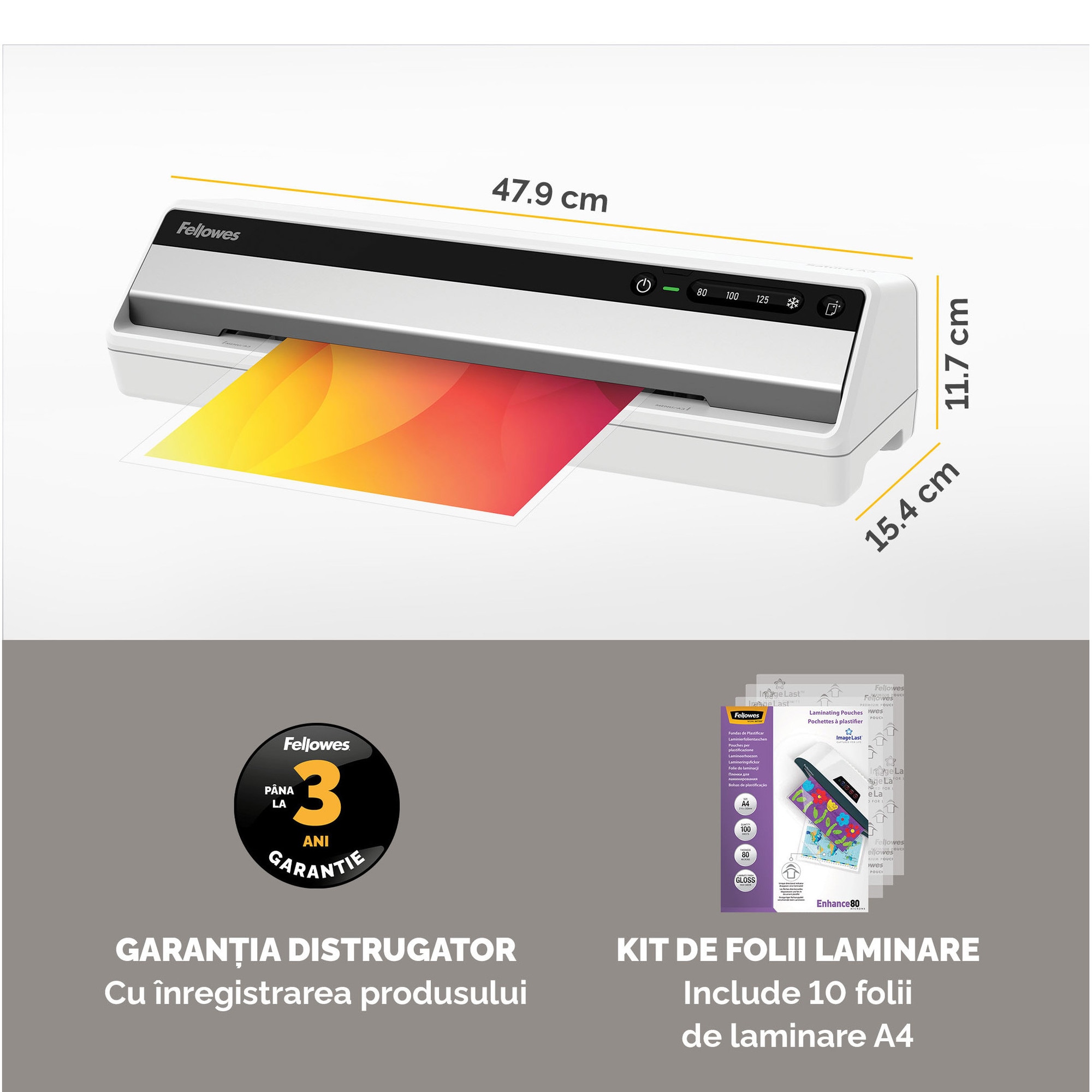 Laminator Fellowes Saturn 3i A3, maxim 125 microni - eMAG.ro
