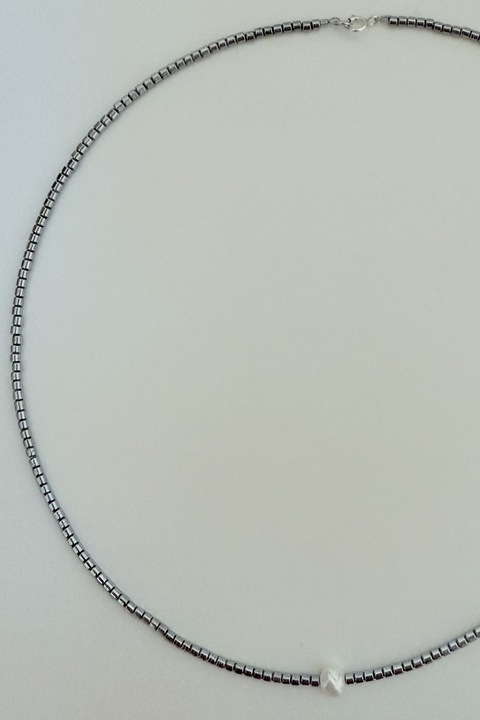 Rain Jewelry, Colier din argint veritabil 925 cu perla de cultura, Alb, Argintiu