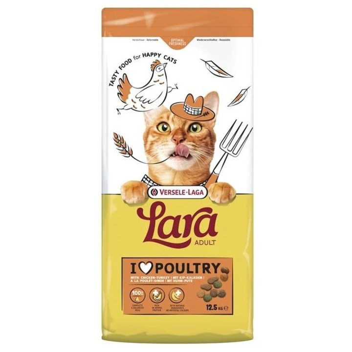 Versele-Laga Lara hrana pisici adulte, curcan si pui, 12, 5 kg