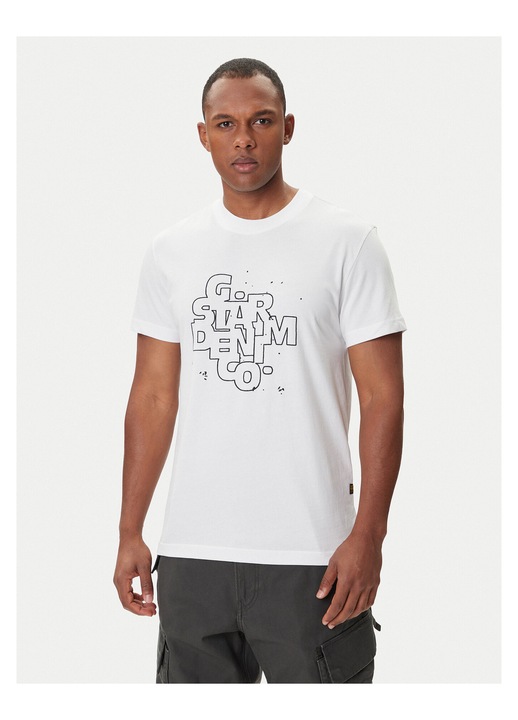 Tricou barbati G Star Raw, alb, bumbac