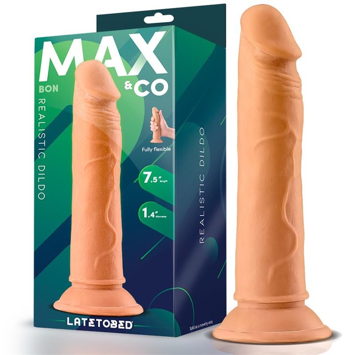 Dildo Realist cu Ventuza - Bon - Max & Co, 19x3.6cm