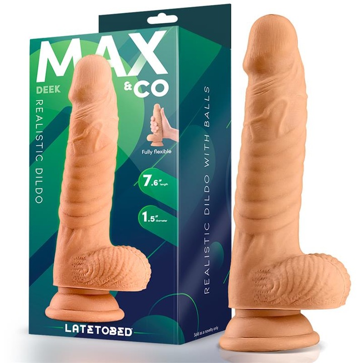 Dildo cu Ventuza, Realist - Deek - Max & Co, 19.3 Cm