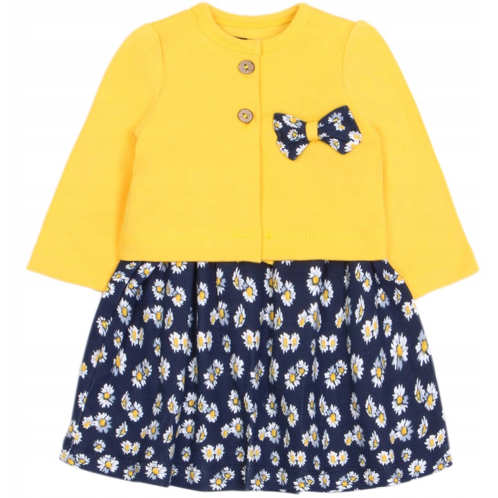 Rochie Pentru Fetite Mod Kids, Galben, Fabricata 100% Din Bumbac, Galben