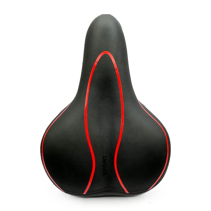 Scaun bicicletă Sedona MS 154, Negru/Rosu, 260x240mm, 950g