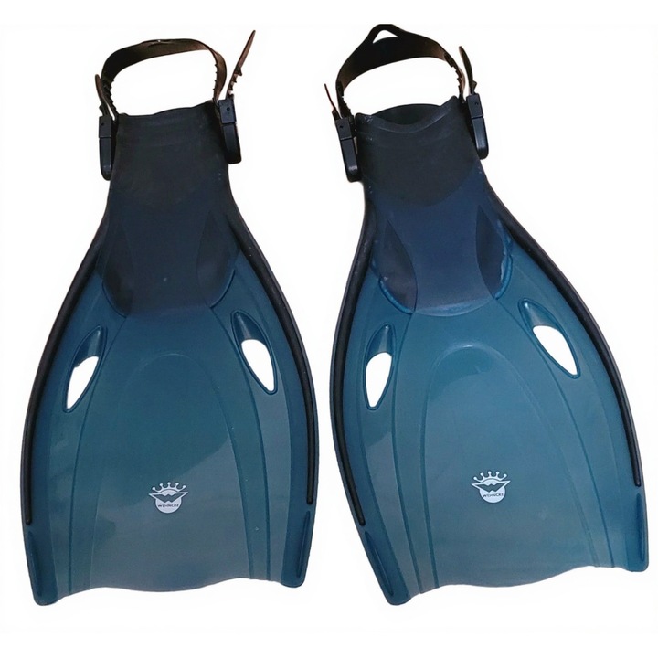 Labe de inot reglabile AquaGlide, hidrodinamice, albastru inchis, pentru snorkeling si scufundari