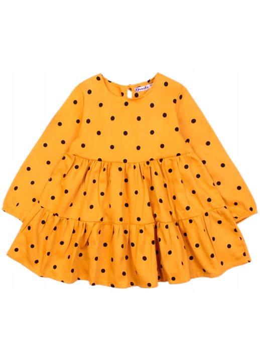 Rochie Pentru Fetite, Mod Kids, Maneci Lungi, Cu 100% Din Bumbdwqfwqac De Inalta Calitate, Galben