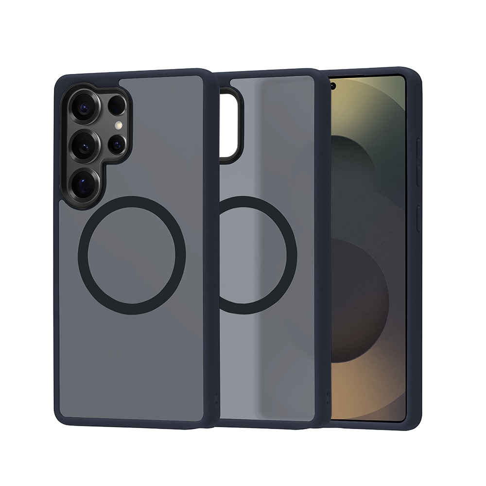 Husa compatibila cu Incarcare Magsafe pentru Samsung Galaxy S25 Ultra, CASEY STUDIOS™, de Protectie, Slim, pentru Incarcare Wireless, Margini Ridicate pentru Protectia Ecranului si a Camerelor, Albrastru