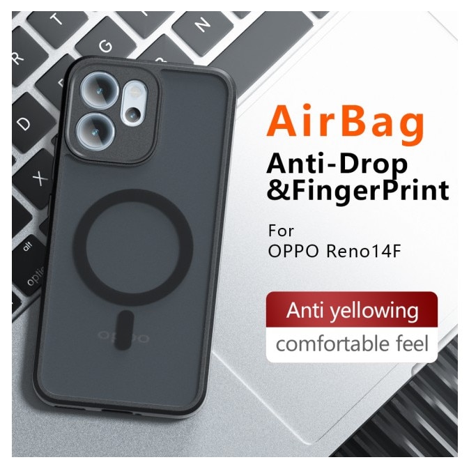 Husa Upzz® Pure Pentru Oppo Reno14 F / 14 FS 5G, Functie Magsafe, Design Premium, Super Rezistenta, Negru