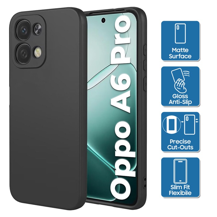 Husa pentru Oppo A6 Pro / F31, din silicon gel, Ultra Subtire, suprafata mata, anti-amprente, Neagra (0.33mm)