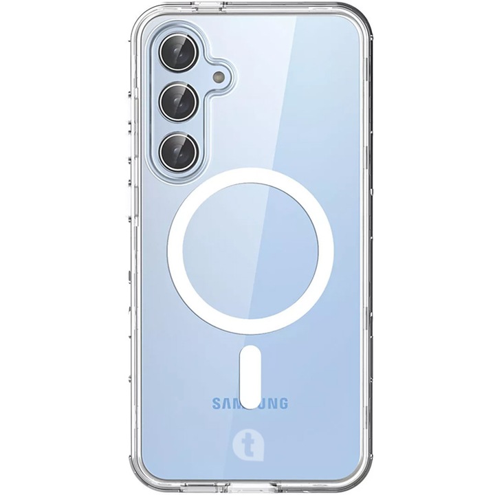 Husa de protectie telefonultau® din silicon pentru Samsung Galaxy S24 FE, MagSafe, Ultra Slim, Flexibila, Clear Case, Transparent