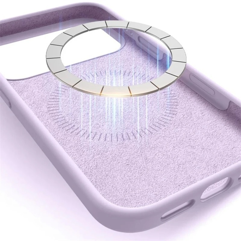 Husa silicon pentru iPhone 17, compatibila MagSafe, protectie camera, butoane dintr-o singura piesa