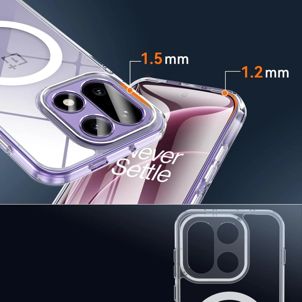 Husa pentru OnePlus 15 compatibila MagSafe - Crystal Clear Back Series Anti-Shock 1.5mm - transparent