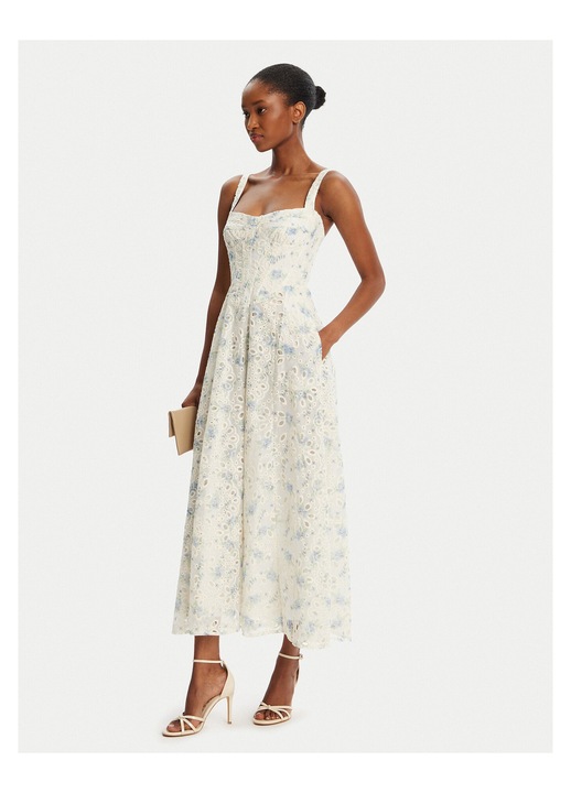 Rochie de vara, BARDOT, material sintetic, alb, 36 EU