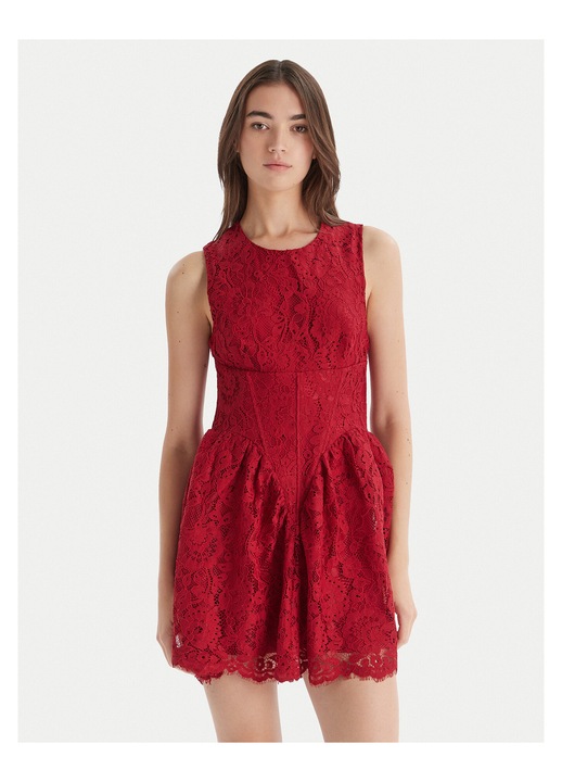 Rochie Bardot, burgundy, model BARDOT-60091DB, 10 UK