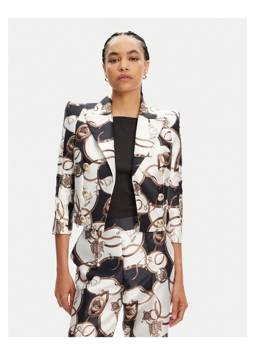 Sacou dama Babylon, alb, colorat