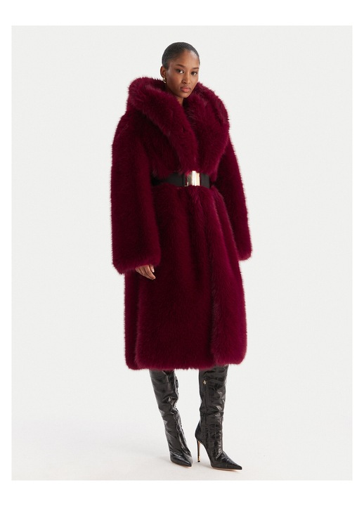 Geaca de dama Yes London, blana artificiala, visiniu