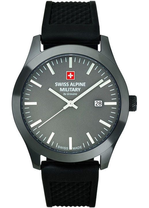 Ceas barbatesc Swiss Alpine Military, model SAM7055.1898, culoare neagra, mecanism automat