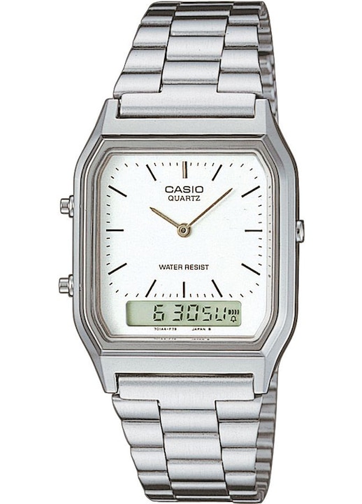 Ceas dama Casio Vintage Edgy, metalic, verde, AQ-230A-7DMQYES