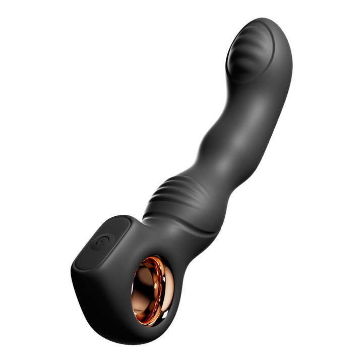 Dop anal Sex Toys Vibrator, 2-in-1, Masaj de prostata，Pentru barbati si femei cupluri，Cu 10 moduri de mana si vibratii, Silentios, Reincarcabil prin USB, Silicon medical antialergenic, negru