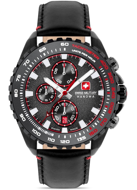 Férfi karóra, Swiss Military Hanowa, Fekete