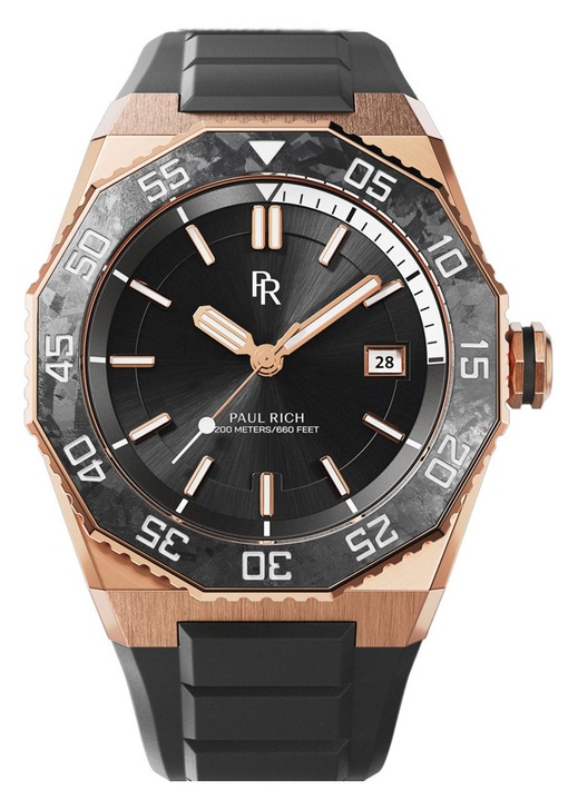 Ceas barbatesc Paul Rich Aquacarbon Pro 42mm, 20ATM, Negru
