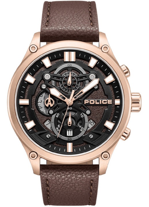 Ceas barbati, Police, Auriu/Maro