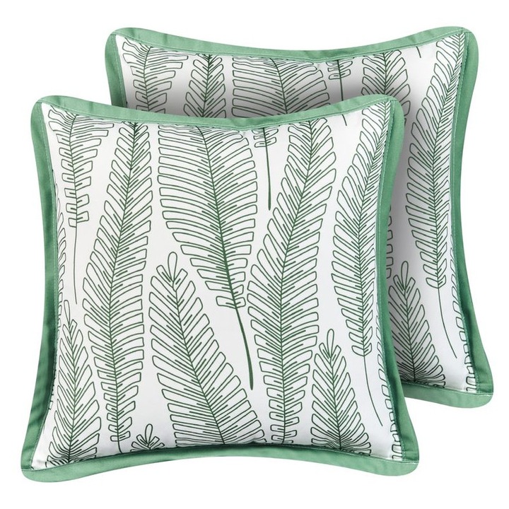 Set de 2 perne pentru exterior Meadow Imprimeu cu plante 45 x 45 cm Verde