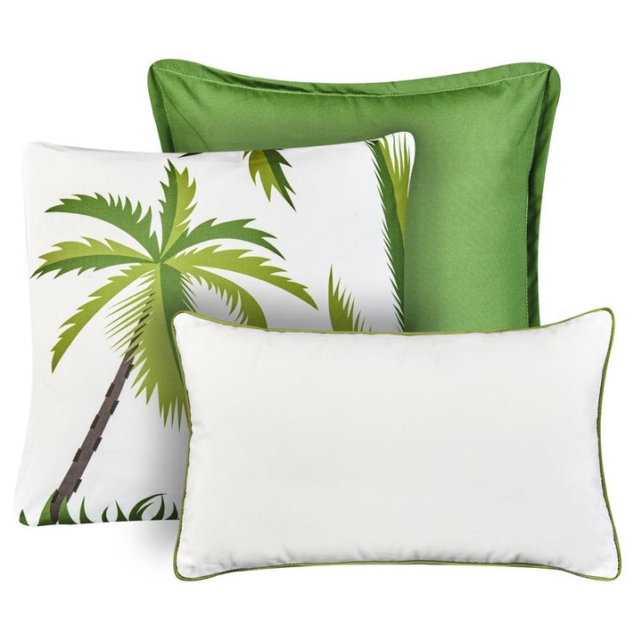 Set de 3 perne pentru exterior Seaside Imprimeu cu plante Verde