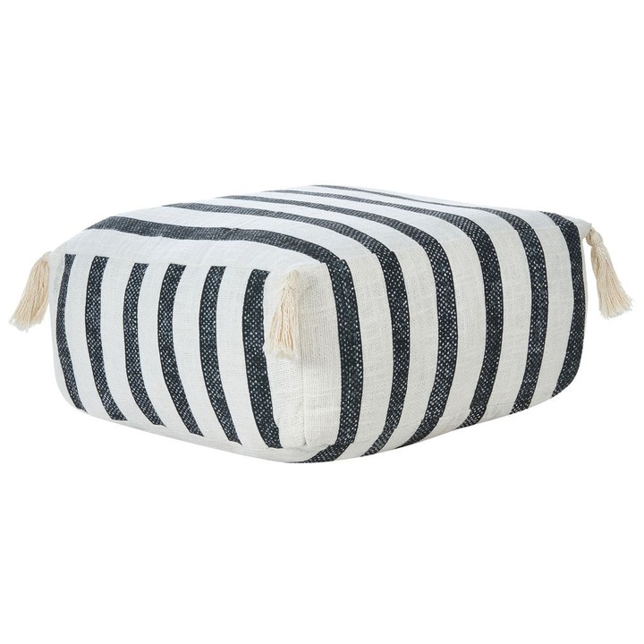 Perna de podea Ashti Bumbac Negru/Alb