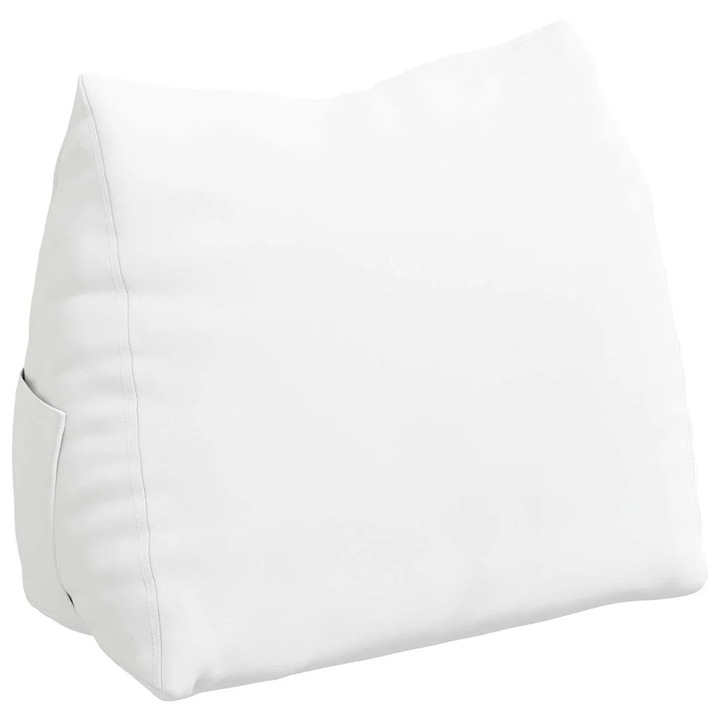 Perna pentru spate vidaXL, Alb 60 x 20 x 50 cm tesatura