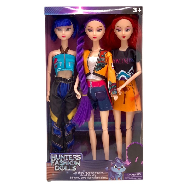 Set papusi K-POP Devil Hunter Girls, 3 piese, vinil, 30cm