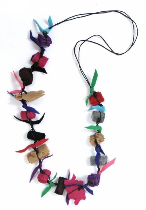 Colier dama, Kostibas Fashion, multicolor, Tesatura, Fetru