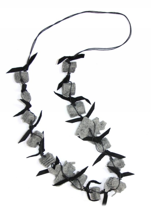 Colier dama, Kostibas Fashion, gri, material textil