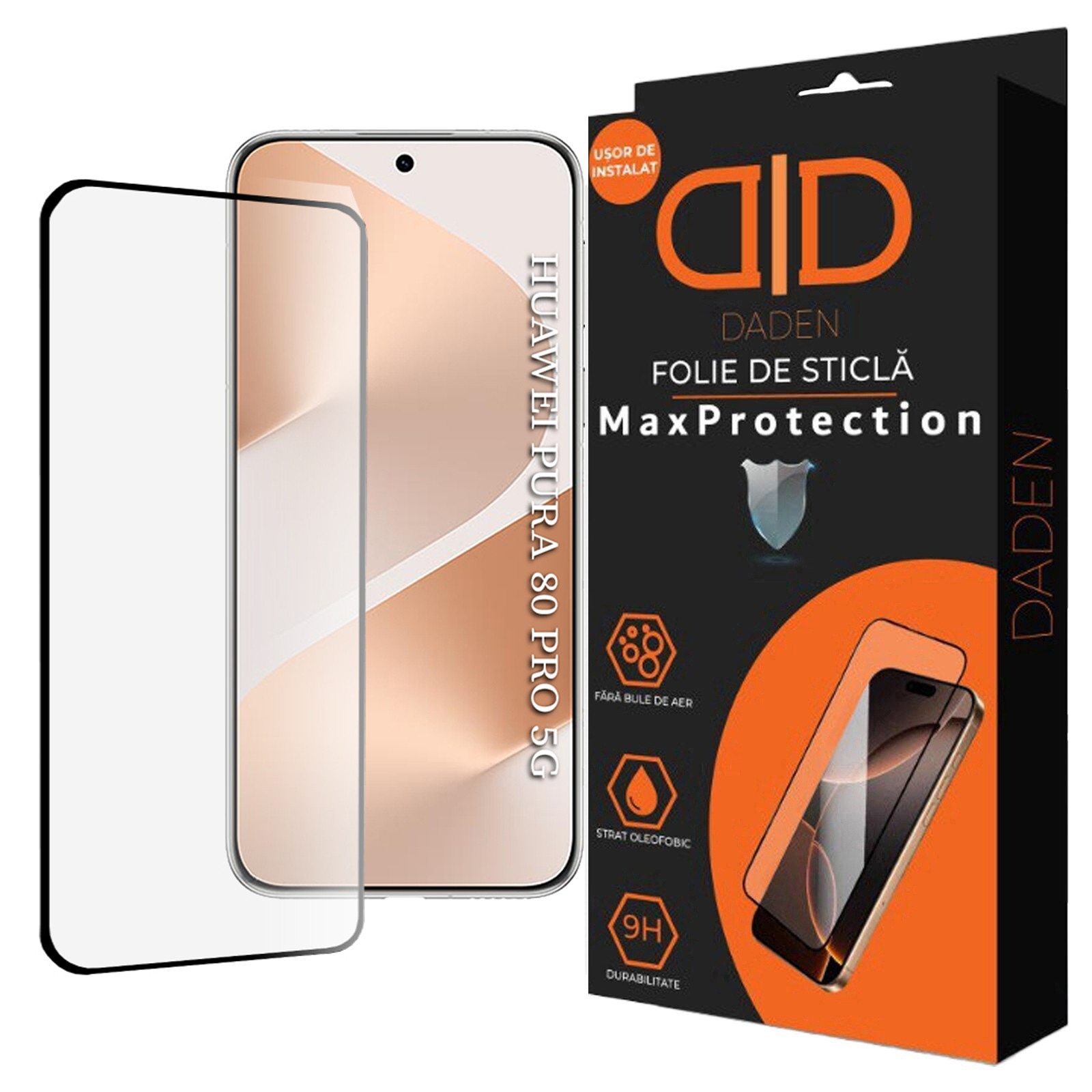 Folie Sticla pentru Huawei Pura 80 Pro Daden MaxProtection, Full Cover, Protectie Profesionala, Ultra Rezistenta, Calitate Premium