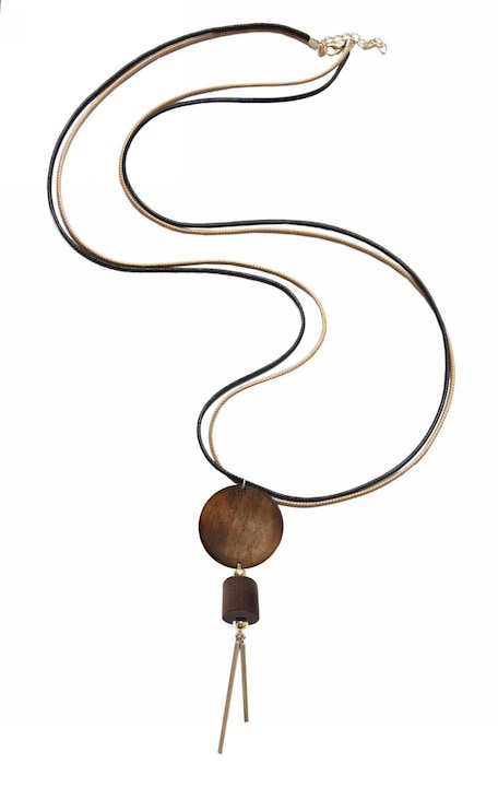 Colier dama Kostibas Fashion, lemn, maro