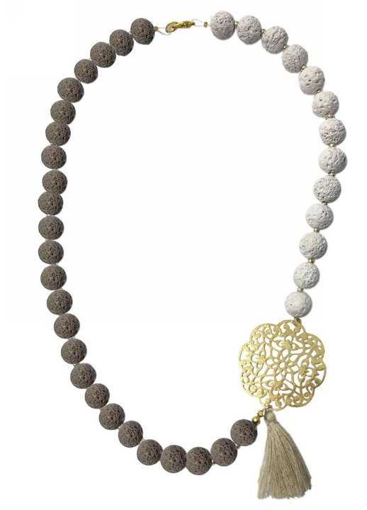 Colier dama, Kostibas Fashion, cu pietre, maro