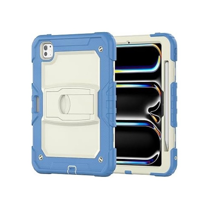 Husa compatibila cu iPad Air 4/5 10.9 (20/21) iPad Pro 11 (18/20/21) Albastru-Bej