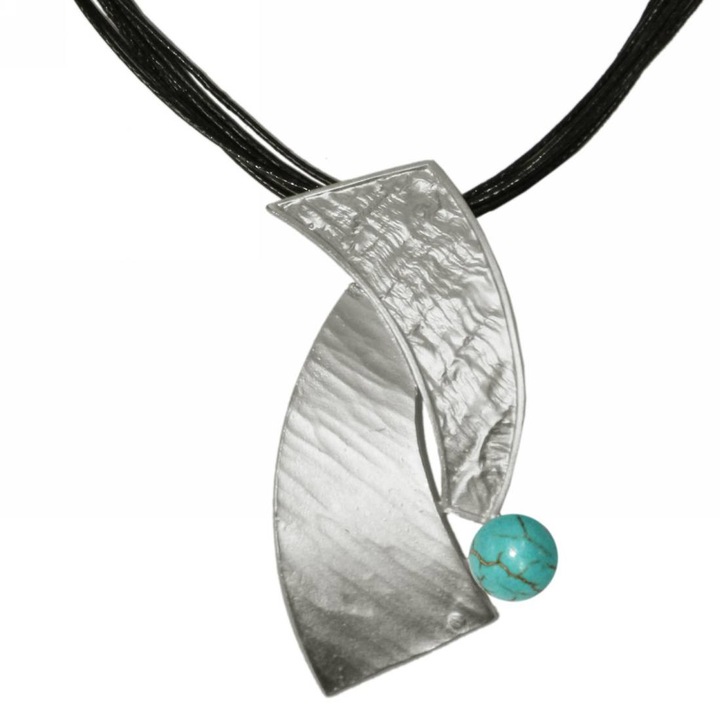 Bijuterii dama, Kostibas, colier, metalic, turcoaz