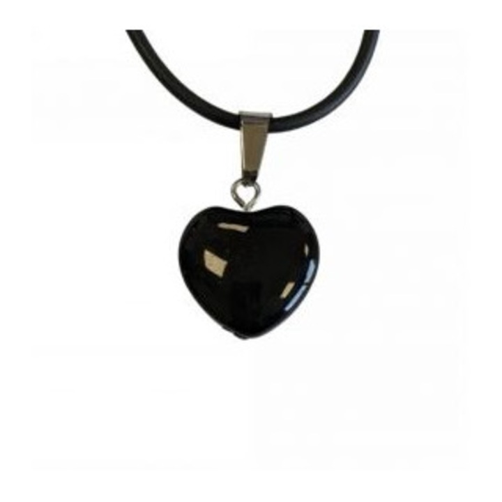 Pandantiv dama, Kostibas Fashion, Model Inima, Negru