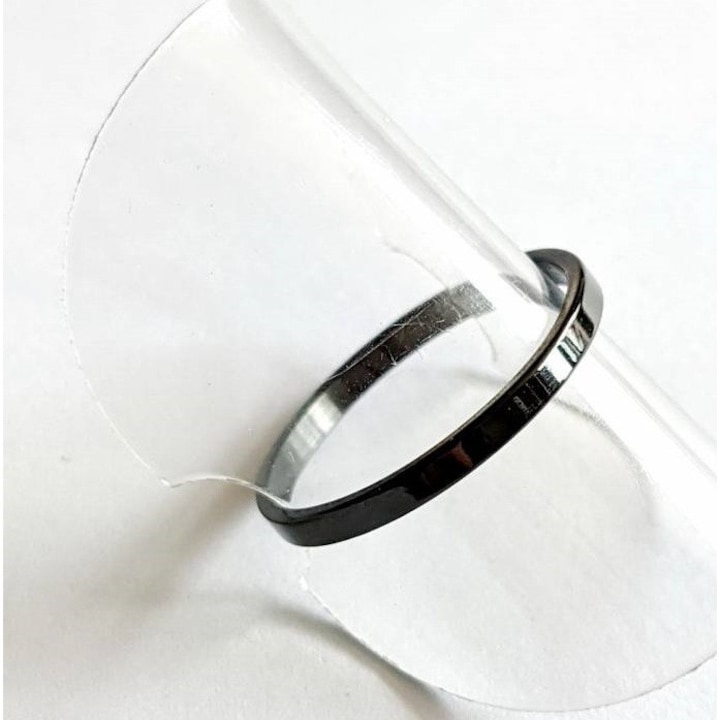 Inel dama, Kostibas Fashion, Otel, Plat, Negru