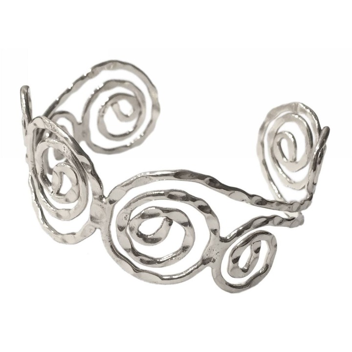 Bratara dama, Kostibas Fashion, Model Grecesc Antic, Metal, Argintiu